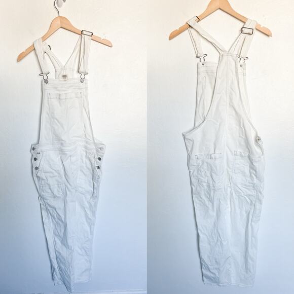 COH Citizens of Humanity Overalls Denim Jeans Medium White Cropped - Picture 1 of 8